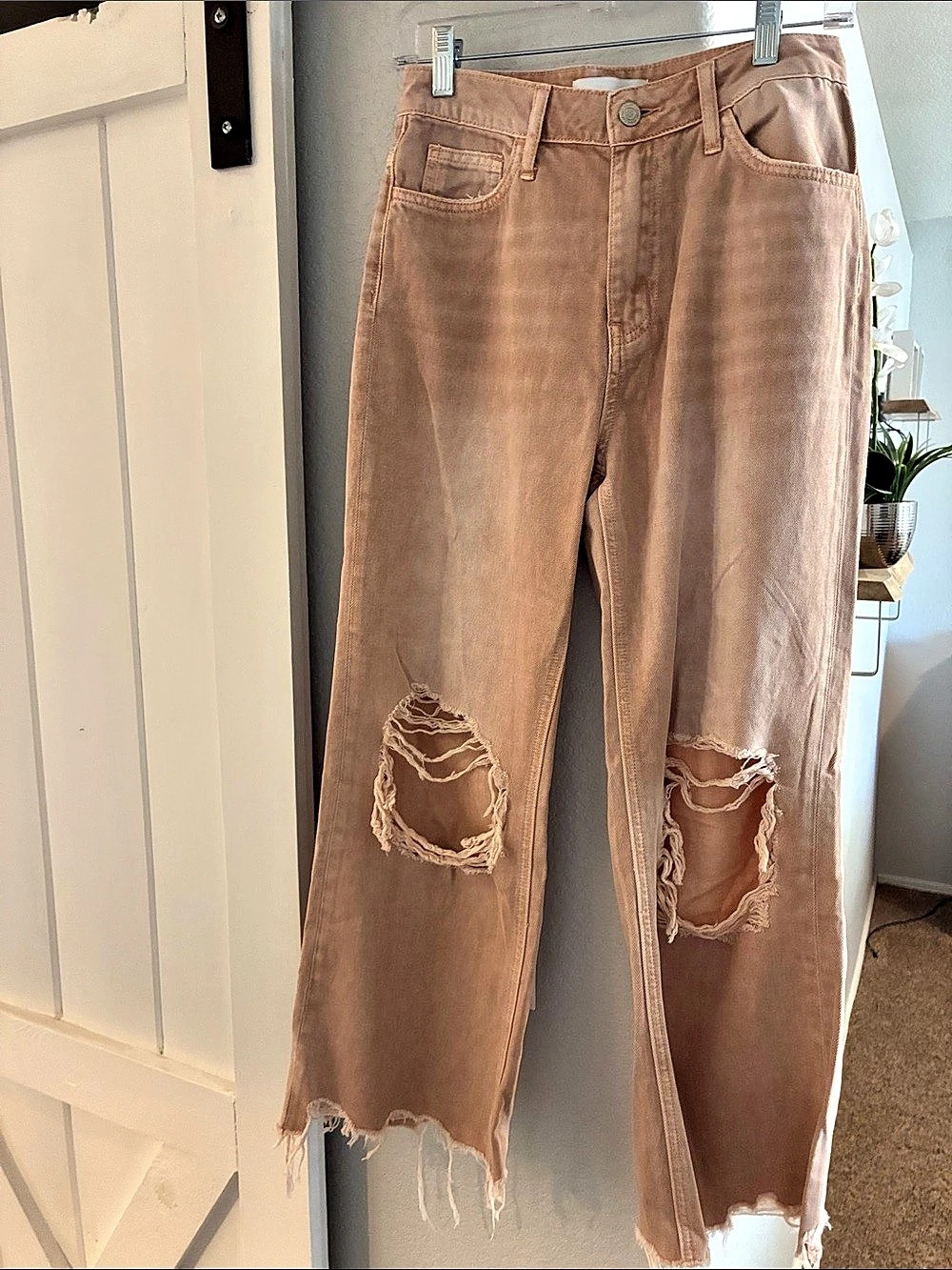 NWOT!! VERVET July Song Super High Rise 90's Vintage Crop Flare Jeans Pink Crop